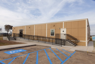 modular stadium buildings - press box installation