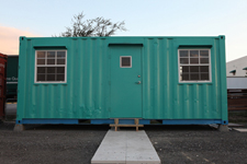 zen inspired shipping container conversion