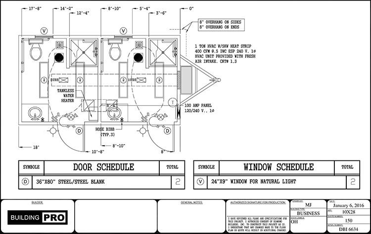 Floor Plans for Portable, Modular Restrooms & Showers and