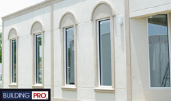 front entrance of modular office building